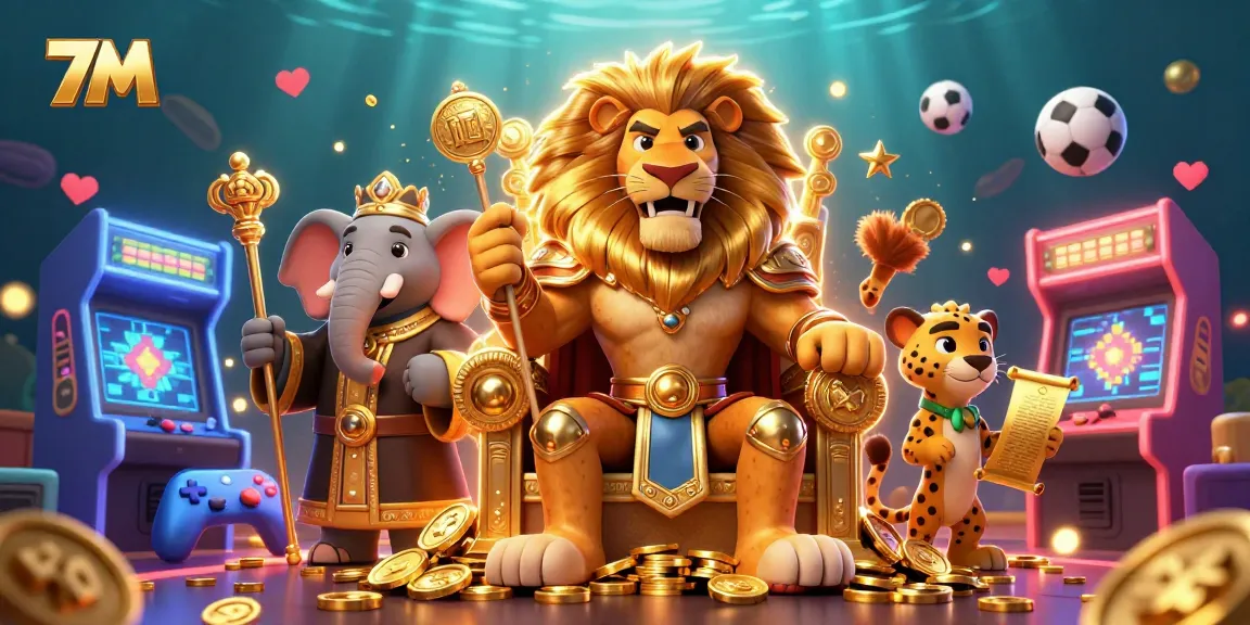 Experience thrilling sports betting with 7M through a dynamic illustrated scene of gaming excitement.